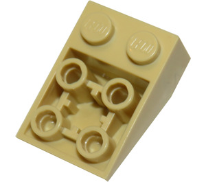 LEGO Beige Steigung 2 x 3 (25°) Invertiert mit Verbindungen zwischen Bolzen (2752 / 3747)