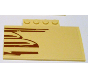 LEGO Tan Slope 5 x 8 x 0.7 Curved with Wookiee Gunship rear (right) Sticker (15625)