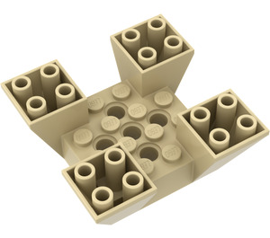 LEGO Zandbruin Helling 6 x 6 x 2 (65°) Omgekeerd Quadruple (30373)