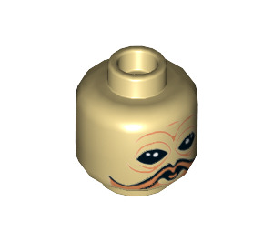 LEGO Tan Ten Numb with Red Jumpsuit Minifigure Head (Recessed Solid Stud) (3626 / 17977)