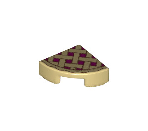 LEGO Beige Piastrella 1 x 1 Quarto Cerchio con Lattice Pie (25269 / 26484)