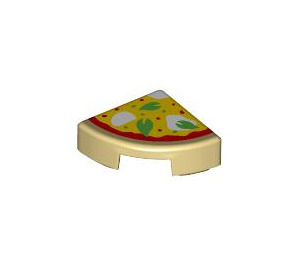 LEGO Zandbruin Tegel 1 x 1 Kwart Cirkel met Pizza Slice (25269 / 101789)