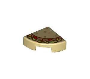 LEGO Тановий Плитка 1 x 1 квартал Коло з Taco Slice (25269 / 103347)