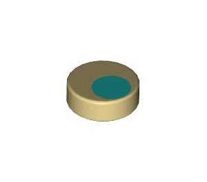 LEGO bronzer Tuile 1 x 1 Rond avec Aqua Cercle dot (35380 / 103767)