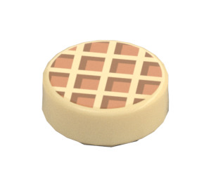 LEGO Beige Laatta 1 x 1 Pyöreä jossa Waffle Koriste (56976 / 98138)