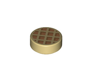 LEGO Tan Tile 1 x 1 Round with Waffle Decoration (56976 / 98138)