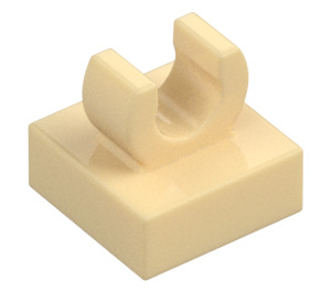 LEGO Beige Flise 1 x 1 med klip (Hævet "C") (15712 / 44842)