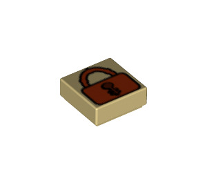 LEGO Tan Tile 1 x 1 with Padlock with Groove (3070 / 48958)