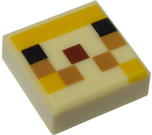 LEGO Zandbruin Tegel 1 x 1 met Pixelated Minecraft Pufferfish Fry Gezicht met groef (3070 / 76944)