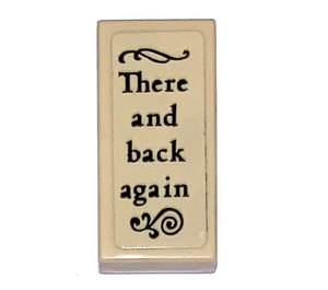 LEGO Tan Tile 1 x 2 with Book Page ‘There and back again’ Sticker with Groove (3069)