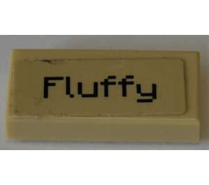 LEGO Tan Tile 1 x 2 with "Fluffy" Sticker with Groove (3069)