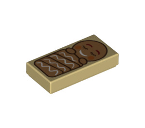 LEGO Tan Tile 1 x 2 with Gingerbread Baby with Groove (3069 / 58508)