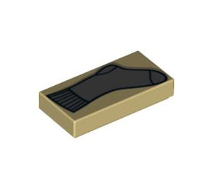 LEGO Tan Tile 1 x 2 with Sock with Groove (3069 / 92628)