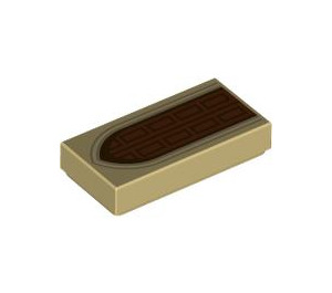 LEGO Tan Tile 1 x 2 with Wooden Door with Groove (3069 / 104990)
