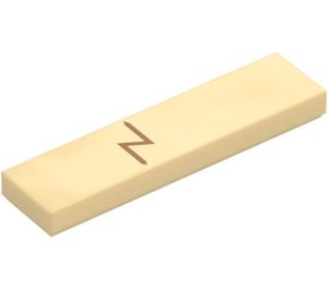 LEGO Beige Tile 1 x 4 med Harry Potter Oransje Forehead scar (39707 / 104423)