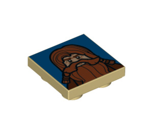 LEGO Zandbruin Tegel 2 x 2 Omgekeerd met Gimli  (11203 / 12988)