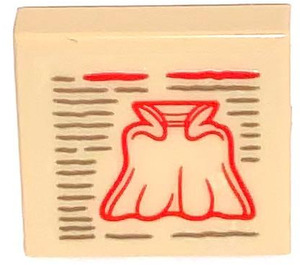 LEGO Tan Tile 2 x 2 with Artifacts Description - Cloak of Levitation Sticker with Groove (3068)