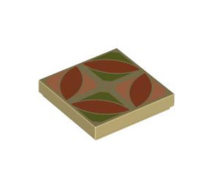 LEGO bronzer Tuile 2 x 2 avec Quatre way rouge floor Tuile avec rainure (3068 / 101776)