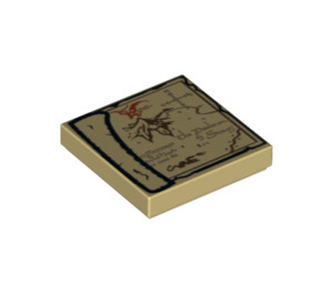 LEGO bronzer Tuile 2 x 2 avec Hobbit Map avec rainure (3068 / 13274)