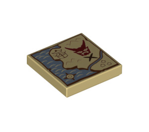 LEGO bronzer Tuile 2 x 2 avec rouge Masquer Treasure Map avec rainure (3068 / 36834)