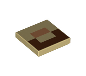 LEGO Tan Tile 2 x 2 with Steve Brown Mouth with Groove (3068 / 39882)
