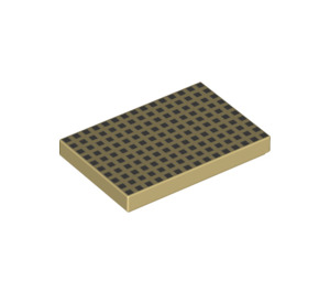 LEGO Tostado Plana 2 x 3 con Negro Cuadrados Grid (26603 / 89853)