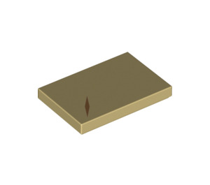 LEGO Tan Tile 2 x 3 with Dark Tan Diamond (26603 / 36959)