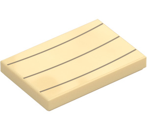 LEGO Beige Flise 2 x 3 med Pom Pom Bryst Lines (79543 / 101874)