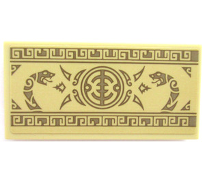 LEGO Tan Tile 2 x 4 with Anacondrai Snake Designs and Scrollwork Sticker (87079)