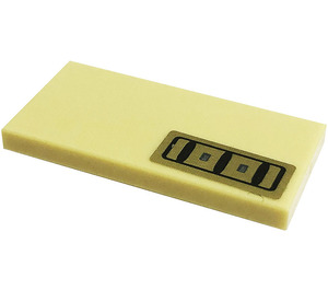 LEGO Tan Tile 2 x 4 with Door opener  Sticker (87079)