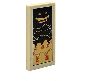 LEGO Tan Tile 2 x 4 with Garmadon Face and Black Sky pattern Sticker (87079)