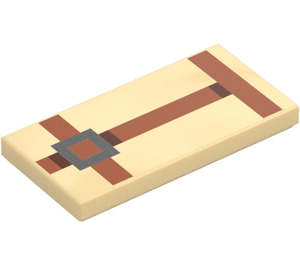 LEGO Tan Tile 2 x 4 with Pixelated Saddle Harness (87079)