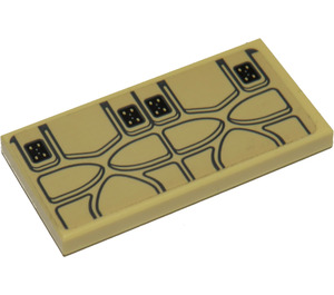 LEGO Tan Tile 2 x 4 with Seat Cushion Sticker (87079)