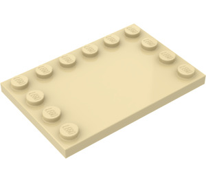 LEGO Beige Fliese 4 x 6 mit Noppen auf 3 Edges (6180)