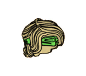 LEGO Tan Tousled Hair Swept Back with Bright Green Bandana (69562)