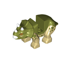 LEGO Zandbruin Triceratops Baby met Olive Groen (68081)