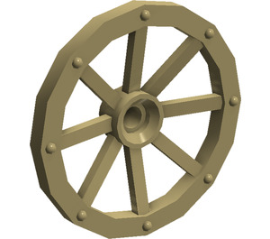 LEGO Tan Wagon Wheel Ø33.8 with 8 Spokes with Notched Hole (4489)