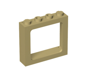 LEGO Tan Window Frame 1 x 4 x 3 (center studs hollow, outer studs solid) (6556)