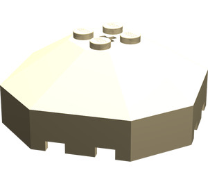 LEGO Tan Windscreen 6 x 6 Octagonal Canopy with Axle Hole (2418)