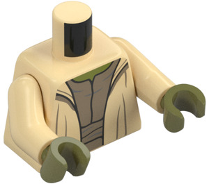 LEGO Zandbruin Yoda met Olive Groen Skin en Klein Robe Creases Minifiguur Torso (973 / 76382)