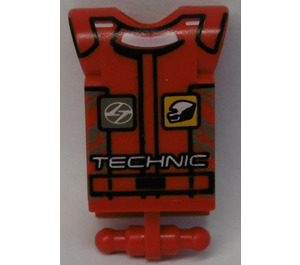 LEGO Technic Action Figur Körper Part mit 'TECHNIC', Gürtel und Logos (2698)