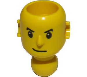 LEGO Technic Action Figur Huvud med Mun lopsided, Vit Pupils (2707)