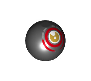 LEGO Technic Ball with Gold Eye with Red Circle (18384 / 80221)