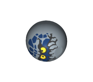 LEGO Technic Ball mit Graveller Blau Felsen Gesicht (18384 / 29261)