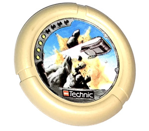 LEGO Technic Bionicle Arme Throwing Disque avec Granite / Roche, 4 pips, flying Boîte hitting Roche (32171)