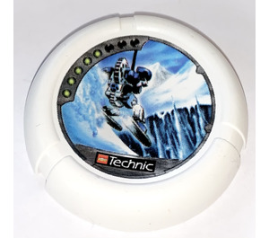 LEGO Technic Bionicle Wapen Throwing Disc met Ski / Ice, 5 pips, skiing Beneden to ice spires (32171)