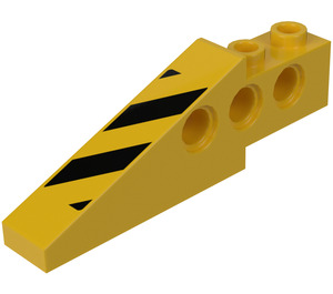 LEGO Technic Brique Aile 1 x 6 x 1.67 avec Noir et Jaune Danger Rayures Droite Autocollant (2744)