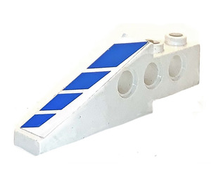 LEGO Technic Backstein Flügel 1 x 6 x 1.67 mit Blau Streifen (Links) Aufkleber (2744)