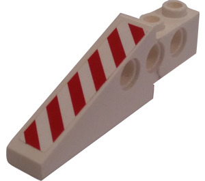 LEGO Technic Brick Wing 1 x 6 x 1.67 with Red/White Danger Stripes (Left) Sticker (2744)