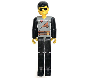 LEGO Technic Figure Noir Jambes, Light grise Haut avec 2 Brown Belts, Noir Bras Figure technique
